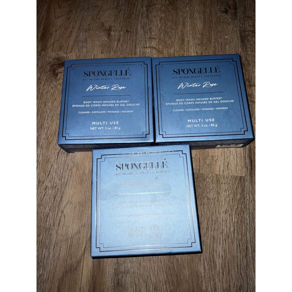 Spongelle Body Wash Infused Buffer Winter Rose 3 Pack Exfoliating Sponge